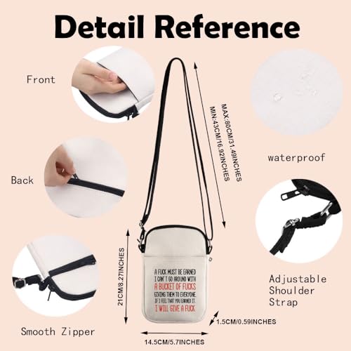 Funny Frankie Gift A Fuck Must Be Earned Crossbody Bag Bucket Of Fucks Theme Gift Bucket Of Fucks Gift2