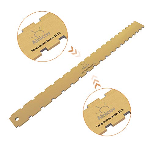 Alnicov Guitar Neck Notched Straight Edge Luthiers Tool Zinc Alloy Plated Bronze