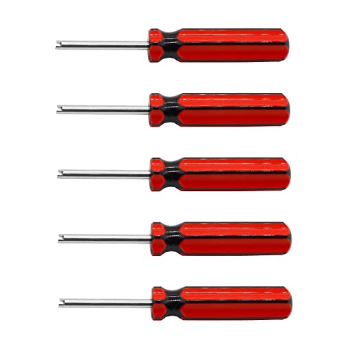 Image of Jiozermi 5 Pack Tire Valve Remover Tools, Screwdriver Valve Stem Core Installer Repair Tool for Replace and Repair The Air-Conditioning, Car Tires, and Others