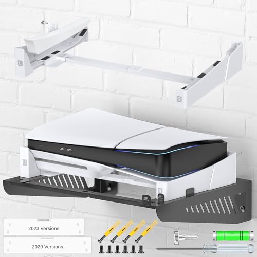 Tokluck PS5 Slim Wandhalterung mit PS5 Ständer horizontal, PS5 Halterung Wand mit PS5 Standfuß horizontal für PS5&PS5 Slim, PS5 Wall Mount mit horizontaler Ständer für PS5 Zubehör (Nicht für PS5 PRO)