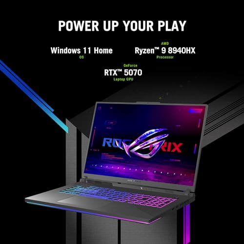 Image of ASUS ROG Strix G18 2026 AI Gaming Laptop Copilot + PC 18 inch 2.5K Nebula 240Hz Display (Ryzen 9 8940HX, GeForce RTX 5070 8GB, 16GB DDR5, 1TB SSD, RGB KB, WiFi 6E, BT 5.4, Win 11 Home) w /DKZ Hub