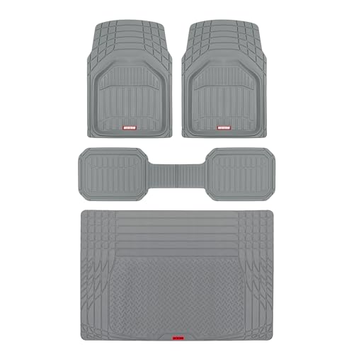 Image of Motor Trend FlexTough Defender Floor Mats for Cars & TrunkShield Trunk Mat Set, Next-Gen Deep Dish Heavy Duty All Weather, Rubber Car Floor Mat Set for Auto Truck Van SUV