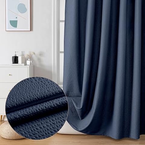 OVZME Navy Blue Shower Curtain Set Cover