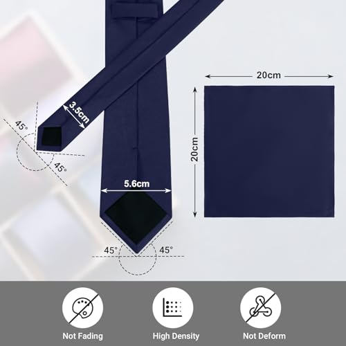Boys Tie Pocket Square Set Suitable for Teenagers Weddings School Graduation Ceremony Comes with Gift Box4