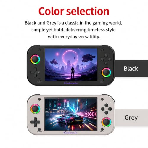 Image of Cubonic M26 Portable Gaming Console, Beige, 5.1 inch HD Display, 20000+ Preloaded Retro Games, Built-in Stereo Speakers, Expandable Storage, Classic Controls, RGB Dual Joystick, 3000mah Battery Life (VividGo M26 Black)