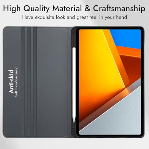Image of Robustrion Cover for Poco Pad 12.1 Cover Case, Folio Flip Cover with Pencil Holder for Poco Pad 5G Tablet 12.1 inch [ Auto Sleep Wake Support] - Ocean Blue