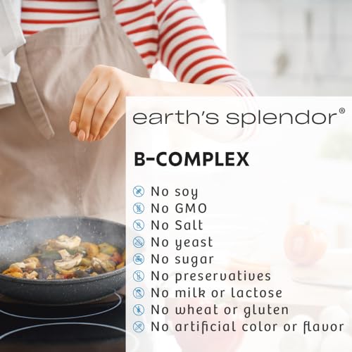 Image of Earth's Splendor Vitamin B Complex - Supports Energy, Metabolism, and Immune Function - Complete B-Vitamin Formula for Men & Women, 60 Tablets, 2-Month Supply