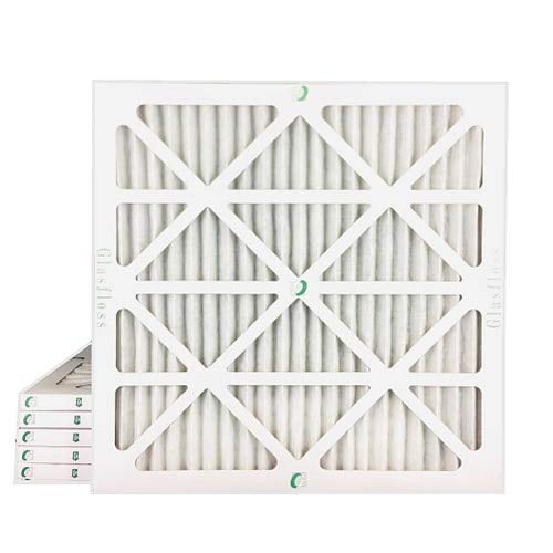 20x20x1 MERV 10 (FPR 5-6) Pleated Air Filters By Glasfloss. Box of 6. Actual Size: 19-1/2 x 19-1/2 x 7/8