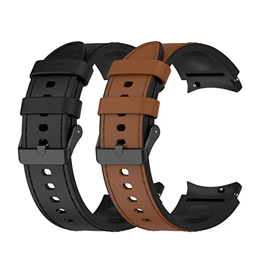 Echtes Lederarmband für Samsung Galaxy Watch 7/Watch6/Watch 5 Pro/Watch4 40mm 44mm Silikonarmband für Galaxy Watch 6/4 C...