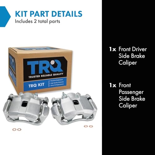 Image of TRQ Front Brake Caliper Set Caliper Brackets Compatible with 13-14 Acura ILX Hybrid 12-15 Honda Civic Hybrid-L 12-15 Honda Civic Hybrid 09-20 Fit