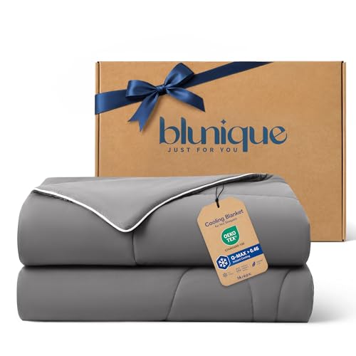 blunique Cooling Comforter for Hot Sleepers Queen 90x90 inches Grey