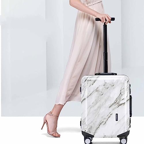 Suitcase with Wheels, Carry-on Suitcase with Large Capacity, Adjustable Trolley Suitcase, Anti-Fall Code Lock,White-55 * 38 * 23.5CM (White 65.5 * 44.5*CM)4