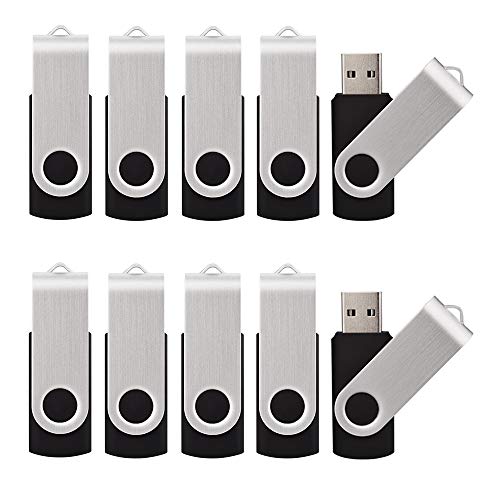 Image of 64GB USB Flah Drives 10 Pack 64GB USB 2.0 USB Drive 64GB Flash Drive Pack 64GB USB Memory Stick 10 Pack-Black