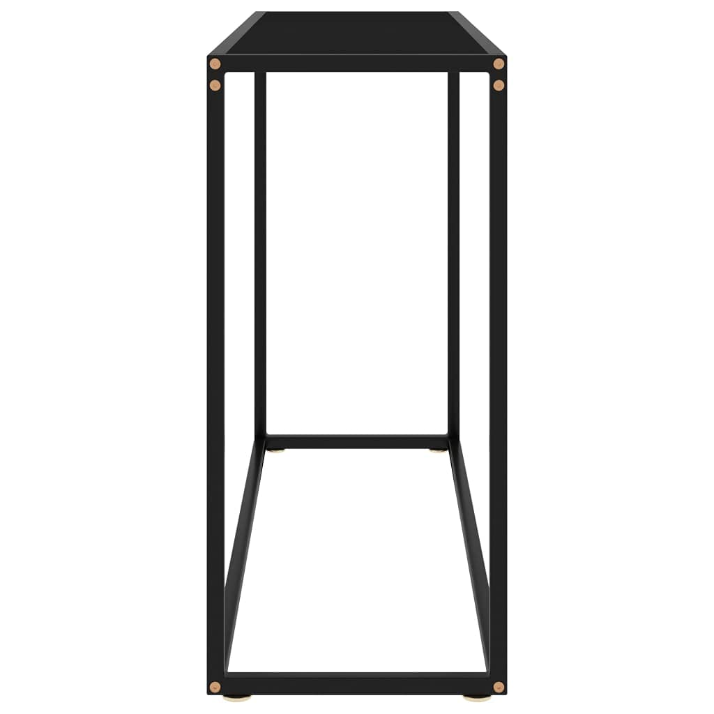 Generic Nowoczesny Czarny Stolik Konsolowy, Stolik Końcowy ze Szkła Hartowanego, łatwy do Czyszczenia, Solidny i Stabilny, 100 X 35 X 75 Cm, Stolik Konsolowy Czarny