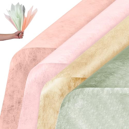 TINGSING 160 Sheets Korean Cotton Pleated Withdrawable Floral Bouquet Paper