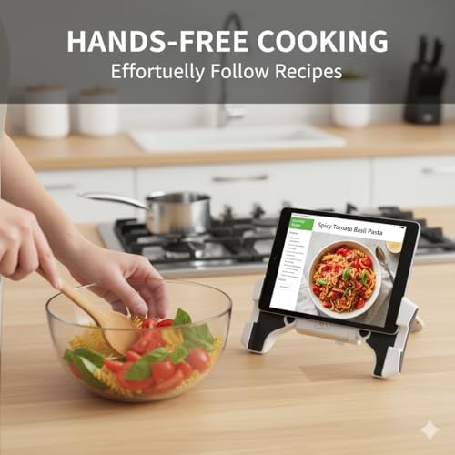 Image of MX Adjustable Tablet Stand - Universal iPad Holder (13″ /12.9″ /11″ /Air /mini), Foldable Multi-Angle Desk & Tripod Mount with Anti-Slip Base - Ideal for Home, Office & Travel