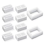 VinDox Pet Fountain Replacement Filters, 8 Cat Fountain Carbon Filters and 2 Foam Pre-Filters for Cupcake Ceramic Pet Fountain Pet Drinking Fountain Porcelain