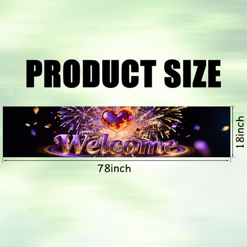 Image of Nuxovilar Welcome Home Banner Pink Glitter 17.7x78.7 Polyester