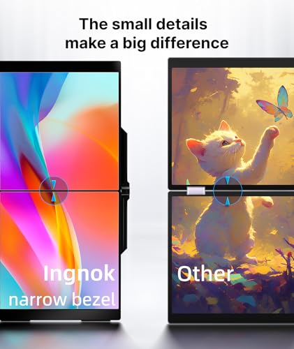 Image of Ingnok 15.6 inch Portable Monitor& Dual 15.6 inch Foldable Monitor, FHD 1080P IPS Screen, Compatible with Laptop Mac PC Gaming