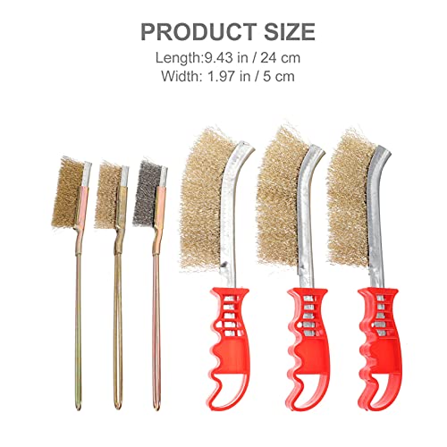 DOITOOL 6 stks Draad Borstels Rvs Borstel Handvat Scratch Tandenborstel Reiniging Lassen Slak en Roest - Image 3