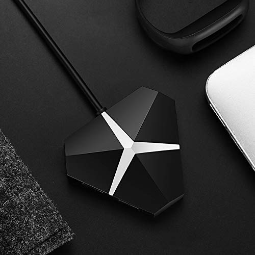 Image of XIKKART 4 Port USB 3.0 Hub Adapter with Breathing Lights, Breathing Lights 5GBPS USB 3.0 4 Port USB HUB HIGH Speed Portable 3.0 USB HUB