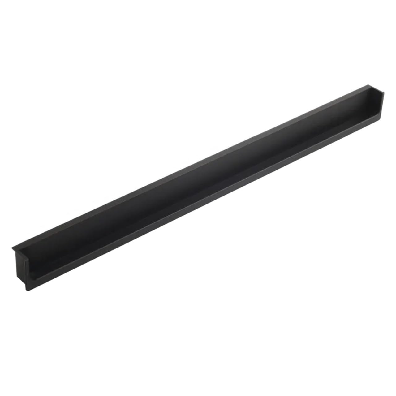 ATEUXOL Recessed Door Handles Embedded Concealed Pulls Handles White Wardrobe Doors Black Cabinets Gray Drawers Recessed Finger(Black 400mm)