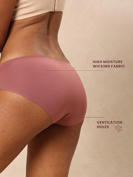 Image of Krvvy Breeze Hipster Underwear for Women | Seamless Mid Waist Panties with Super Stretchable Fabric | Odourless Ventilation | InvisiSoft Edges