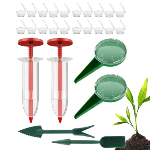 yupeuooe Sembrador de Semillas, reparador de sembradores, Silla de Semillas de Hierba de Mano, Plántulas Dibber y widger para nabos, Lechuga, Verduras, Frutas, Zanahorias