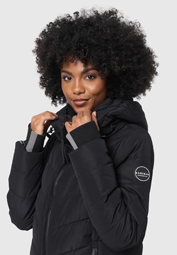 Marikoo Women’s Winter Jacket with Hood – Cozy Black Puffer for All Your Adventures - Image 7