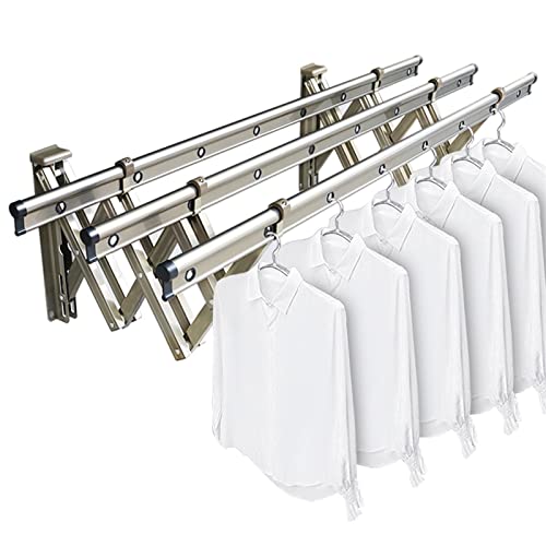 Étendoir à linge pliable doré haut de gamme, barre extensible pour intérieur