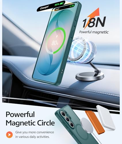 Image of FNTCASE for Samsung Galaxy S26-Ultra Case: [Fit for Magsafe] [Full Camera Protection] Translucent Matte Cases with [Screen Protector] Military Grade Shockproof Protective Phone Cover - Sagebrush Green