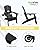 Upgraded Folding Adirondack Chair with All-Weather Cup Holder-EcoVida, Premium Wood Grain Texture, HDPE Waterproof, Suitable for Fire Pit, Patio, Porch, Black