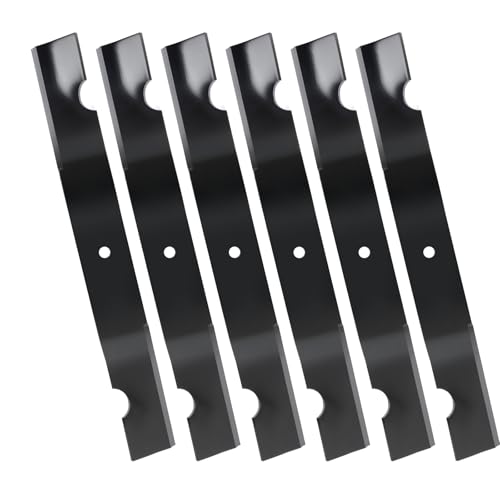 ranwin 6 Pack 320245 Heavy Duty Mower Blades Compatible with Grasshopper 61 Duramax Decks 320243 High Lift Notched Blades Replace 320242 320245B 91-531 13464