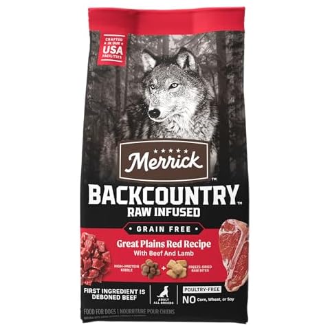 Merrick Backcountry Grain Free Dry Adult Dog Food Kibble With Freeze Dried Raw Pieces, Great Plains Red Recipe - 20.0 lb. Bag Cover