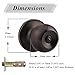 Probrico Ball Privacy Door Knobs Bed and Bath Keyless Handles Locksets, Oil Rubbed Bronze Finish, 6 Pack