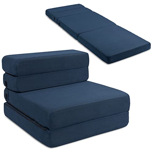 Milliard Tri-Fold Foam Folding Mattress and Sofa Bed for Guests- Single Size (75"x25″x4.5″)