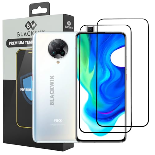 Image of Blackwik Tempered Glass Screen Protector for Poco F2 Pro with Edge-To-Edge Protector Coverage | Easy Installation Kit (Black) (Pack Of 2)