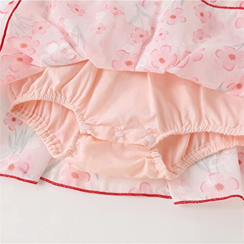 Toddler Baby Girl Chinese Cheongsam Dress Short Sleeve Floral Qipao Classic Retro Pageant Festival Dress Formal Girls3