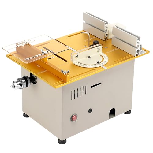 Mini sierra de mesa portátil con ángulo ajustable, potente motor de 300 W para manualidades, herramienta de corte de precisión para aficionados y proyectos de bricolaje