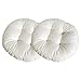 Fansu Coussin de Chaise Rond Epais, Couleur Unie Ensemble de 2 Galette de Chaise Confortable Lin Tatami Respirant Coussins de Chaise pour Intérieur Extérieur Jardin Patio (Crémeux-Blanc,40x40x9cm)