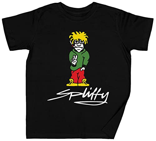 T-shirt pour enfants Spliffy Noir idéal pour l'école et les jeux