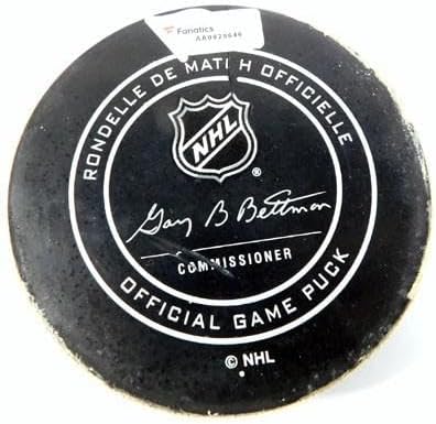 2018 Arizona Coyotes vs. Vancouver Canucks Game Used Puck 10-25-18 AA0028646 - NHL Unsigned Game Used Pucks