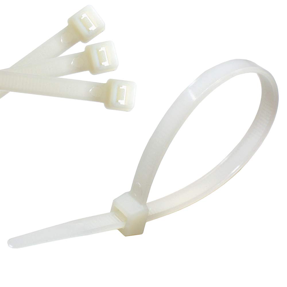Ukcable-Ties White Cable Ties 370Mm X 3.6Mm Natural/ Nylon Plastic Zip Tie Wraps - Pack Of 100