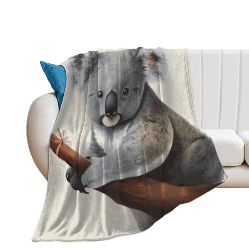 Plaid lit koala couverture flanelle douce femme grand format
