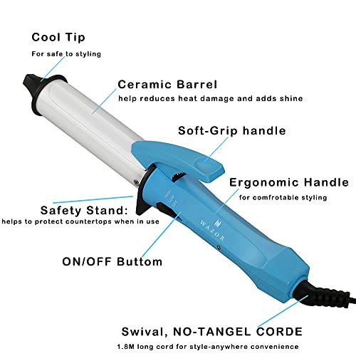 Ceramic Mini Curling Iron For Short Hair, Compact Lightweight Hair Curler For Travel, 1 Inch Heat-Up Fast Curling Wand For Touch Ups, Auto Shut Off, Beautiful Gift Box #TOP2