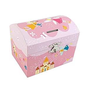 Trousselier S 83504 – kist spaarpot / muziekdoos “Princess roze” (muziekdoos, muziekdoos, muziekdoos) als sieradendoosje (sieradendoos, sieradendoosje) – het ideale geschenk