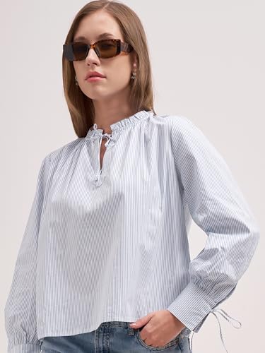 Image of Tokyo Talkies Women Tops for Woman|Women Oversized Fit Crop Top Shirt|Comfortable Premium Korean Button Down | Workwear Top for Office & Casual Outfit