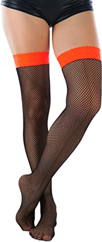 Image of ToBeInStyle Women's Fine Classic Fishnet Thigh High Stretch Nylon Novelty Stockings