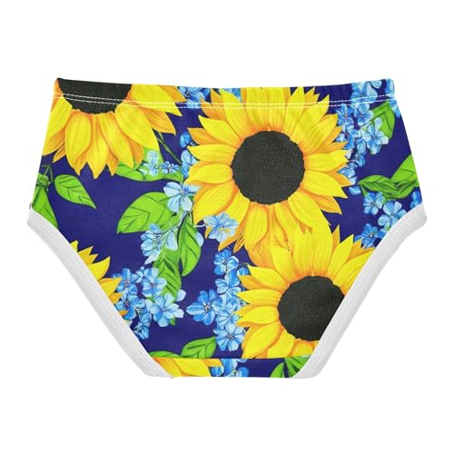 Cotton Girls Underwear Toddlers Yellow Sunflowers Blue Flowers Panties Little Girl Cartoon Kids Undies Briefs 2t2