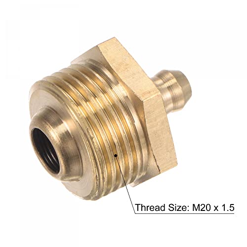 Image of uxcell Brass Straight Grease Fitting M20 x 1.5mm Thread Hydraulic Grease Fitting Accessories, 5Pcs